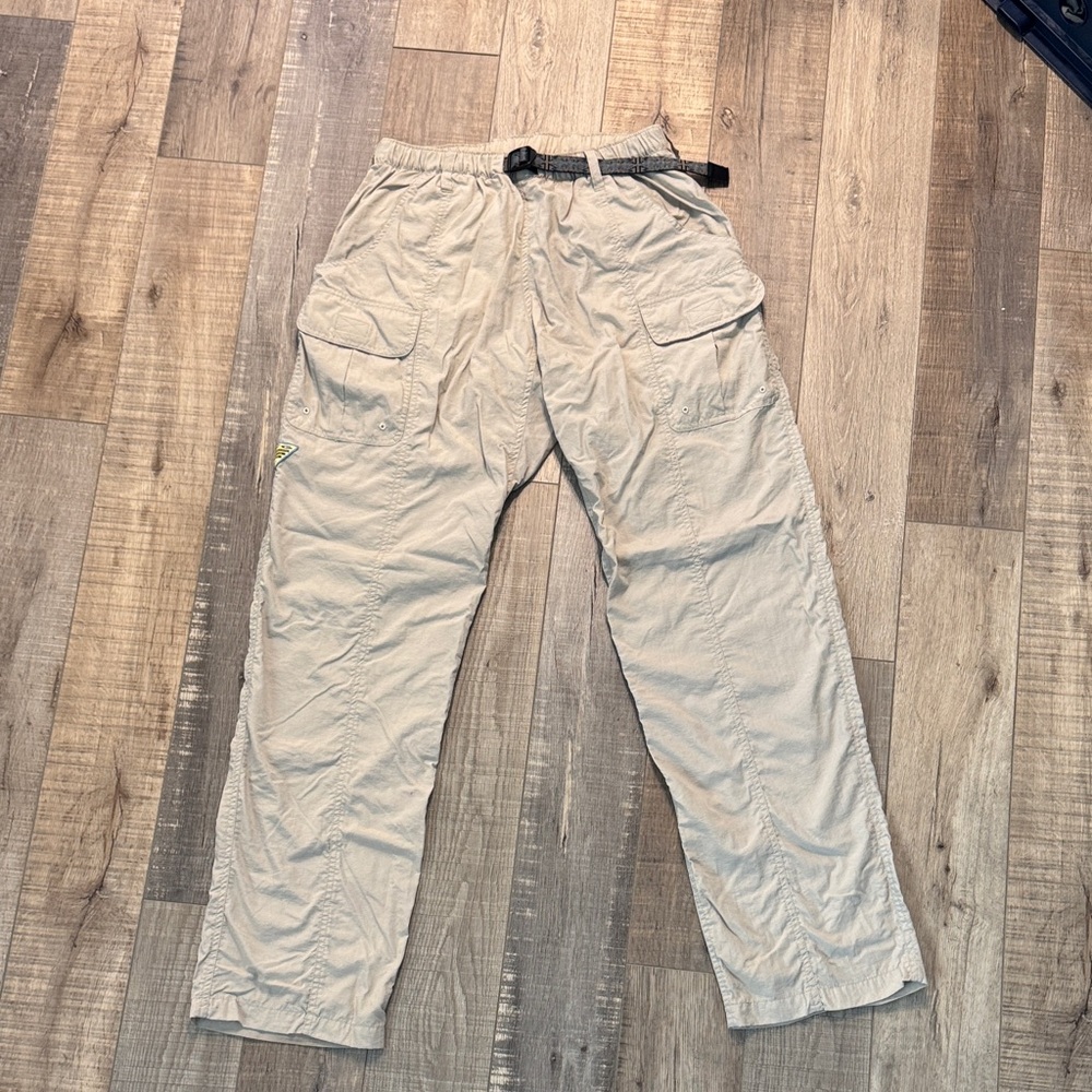 Men's Beige Cargo Pants with Belt